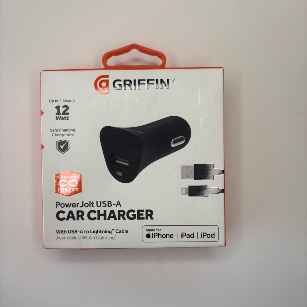 Black PowerJolt USB-A Car Charger